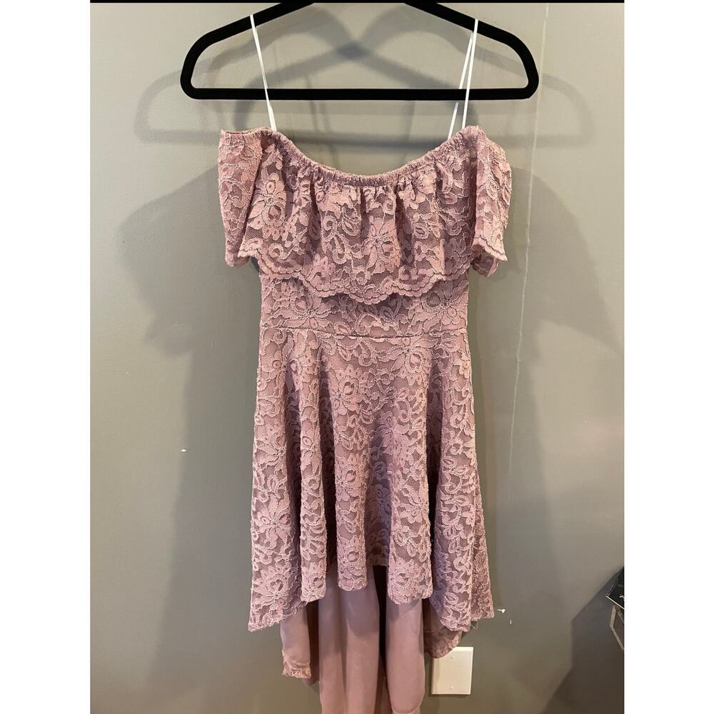 Small Windsor off shoulder high low dress